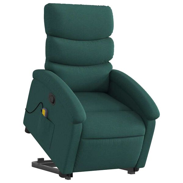 vidaXL Fauteuil inclinable de massage Vert fonc&eacute; Tissu