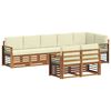 vidaXL Ensemble de canap&eacute;s d'ext&eacute;rieur 8 pc Naturel et Cr&egrave;me Polyester