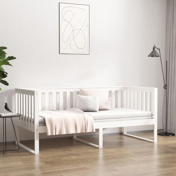 vidaXL Lit de jour sans matelas blanc 100x200 cm bois de pin massif