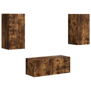 vidaXL Ensemble meuble TV 6 pcs Ch&ecirc;ne fum&eacute; Bois d'ing&eacute;nierie