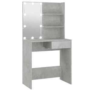 vidaXL Coiffeuse avec LED Gris b&eacute;ton 74,5x40x141 cm