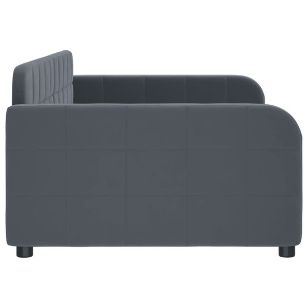 vidaXL Lit de repos gris fonc&eacute; 90x190 cm velours