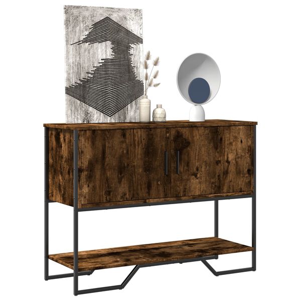 vidaXL Table console ch&ecirc;ne fum&eacute; 100x35x74,5 cm bois d'ing&eacute;nierie