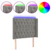 vidaXL T&ecirc;te de lit &agrave; LED Gris clair 103x16x118/128 cm Velours