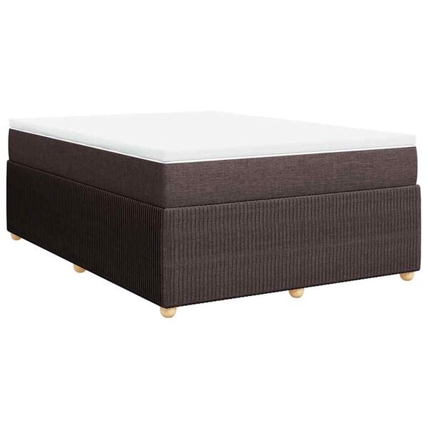 vidaXL Sommier &agrave; lattes de lit avec matelas Marron fonc&eacute; 140x190 cm