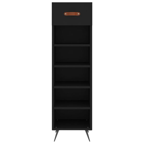 vidaXL Armoire &agrave; chaussures noir 30x35x105 cm bois d'ing&eacute;nierie