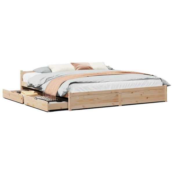 vidaXL Cadre de lit sans matelas 200x200 cm bois massif de pin