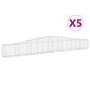 vidaXL Paniers &agrave; gabions arqu&eacute;s 5 pcs 400x30x40/60 cm Fer galvanis&eacute;
