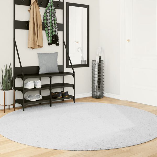 vidaXL Tapis OVIEDO &agrave; poils courts gris &Oslash; 200 cm