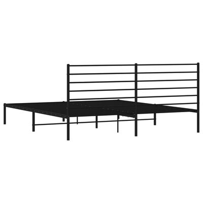 vidaXL Cadre de lit métal sans matelas avec tête de lit noir 183x213cm