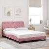 vidaXL Cadre de lit avec LED sans matelas rose 140x200 cm velours