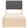 vidaXL Cadre de lit avec t&ecirc;te de lit rembourr&eacute;e Gris fonc&eacute; 75 x 190 cm