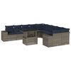 vidaXL Ensemble de canap&eacute; de jardin 11 pcs avec coussins gris r&eacute;sine tress&eacute;e
