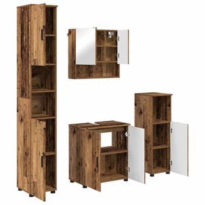 vidaXL Ensemble de mobilier de salle de bain 4 pc Bois Ancien