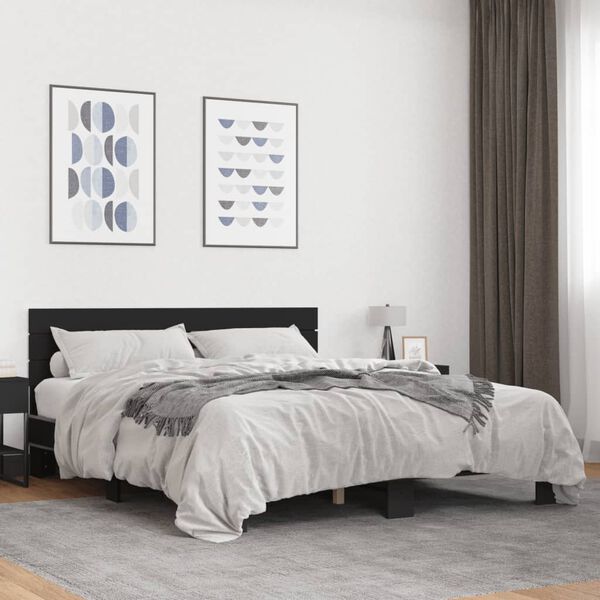vidaXL Cadre de lit sans matelas noir 160x200 cm