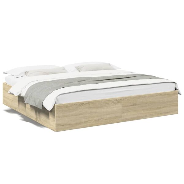 vidaXL Cadre de lit sans matelas ch&ecirc;ne sonoma 200x200 cm