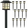 vidaXL Lampes solaires ext&eacute;rieures avec pique de sol 12 pcs 38,5 cm PP