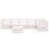 vidaXL Salon de jardin 7 pcs Blanc Bois de pin massif