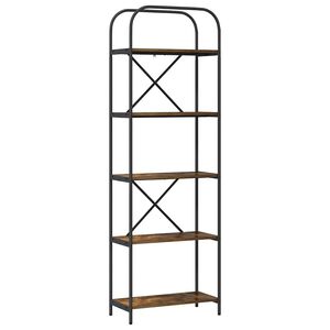 vidaXL &Eacute;tag&egrave;re 5 niveaux 60 x 30 x 183 cm Bois d'ing&eacute;nierie Ch&ecirc;ne fum&eacute;