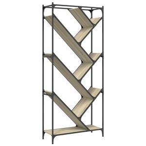 vidaXL Biblioth&egrave;que ch&ecirc;ne sonoma 79x30x180 cm bois ing&eacute;nierie et m&eacute;tal