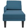 vidaXL Fauteuil long avec coussin et accoudoir droit bleu velours