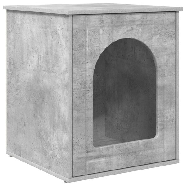 vidaXL Maison pour chat B&eacute;ton 53 x 52 x 62 cm Bois d'ing&eacute;nierie
