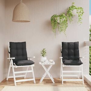 vidaXL Coussins de chaise &agrave; dossier bas lot de 2 noir tissu oxford
