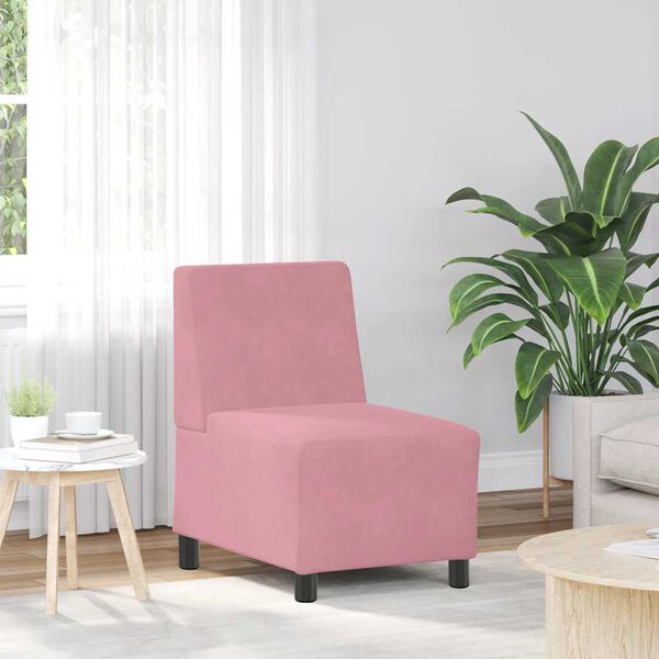 vidaXL Canap&eacute; modulaire sans accoudoirs Rose 55 cm Velours