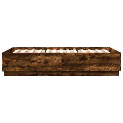 vidaXL Cadre de lit chêne fumé 150x200 cm bois d'ingénierie