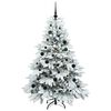 vidaXL Sapin de No&euml;l artificiel avec 150 LED Blanc 150 cm PE et PVC