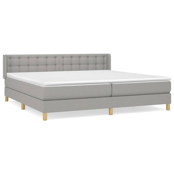 vidaXL Sommier &agrave; lattes de lit avec matelas Gris clair 180x200cm Tissu