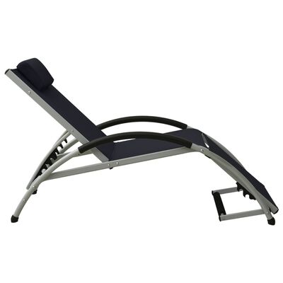 vidaXL Chaise longue avec oreiller textilène noir