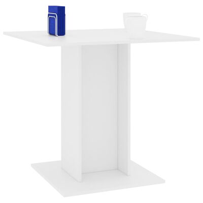 vidaXL Table à manger Blanc 80x80x75 cm bois d'ingénierie