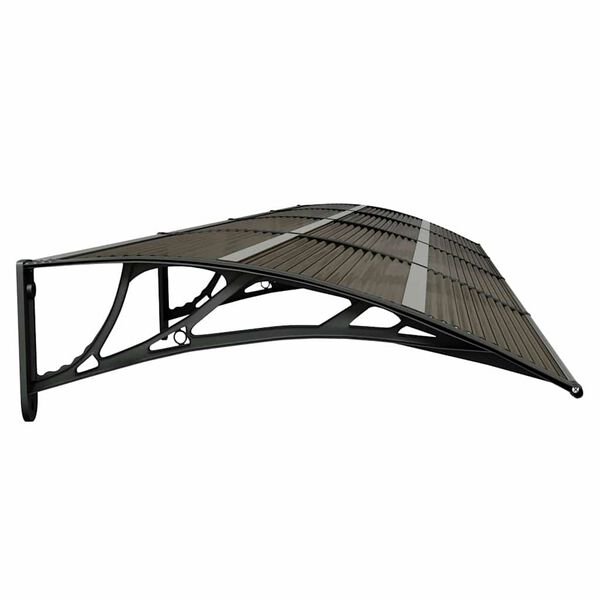 vidaXL Auvent de porte Noir 350x75 cm Polycarbonate