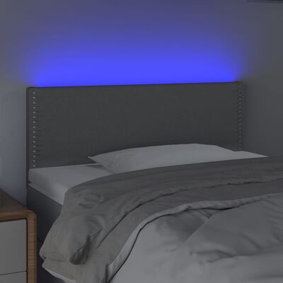 vidaXL Tête de lit à LED Gris clair 100x5x78/88 cm Tissu