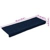 vidaXL Tapis d'escalier autocollants 15 pièces 65 x 21 x 4 cm Bleu marine Bord rectangulaire