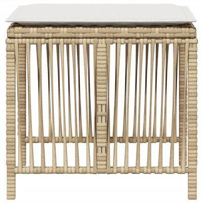 vidaXL Tabourets de jardin et coussins lot de 4 beige 41x41x36cm rotin