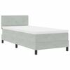 vidaXL Lit &agrave; ressort LED avec matelas Gris clair 100 x 200 cm Velours