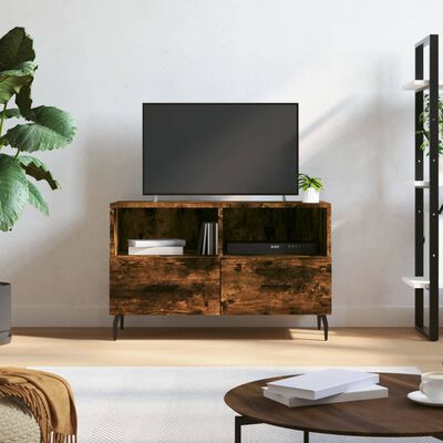 vidaXL Meuble TV Chêne fumé 80x36x50 cm Bois d'ingénierie