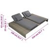 vidaXL Chaise longue double avec coussin Résine tressée Gris