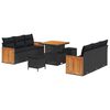 vidaXL Ensemble de canap&eacute; de jardin avec coussin 9 pcs Noir
