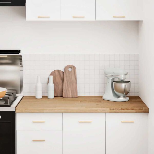 vidaXL Plan de travail de cuisine bois de ch&ecirc;ne massif rectangulaire