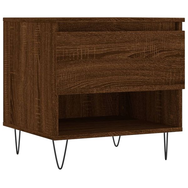 vidaXL Table basse ch&ecirc;ne marron 50x46x50 cm bois d'ing&eacute;nierie
