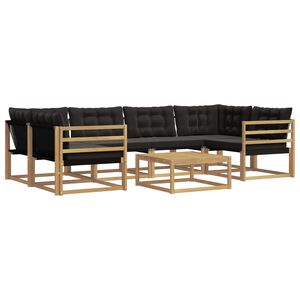 vidaXL Ensemble de canap&eacute;s d'ext&eacute;rieur 7 pc Blanc et noir