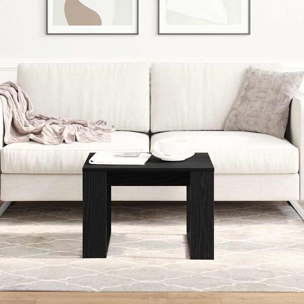 vidaXL Table basse Ch&ecirc;ne noir 50 x 50 x 35 cm Bois d'ing&eacute;nierie