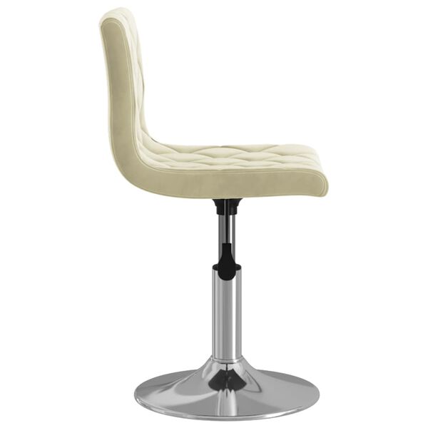 vidaXL Chaise pivotante de salle &agrave; manger Cr&egrave;me Velours