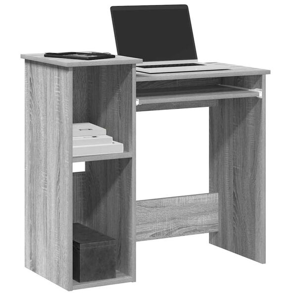 vidaXL Bureau avec &eacute;tag&egrave;res sonoma gris 84x40x78 cm bois d'ing&eacute;nierie