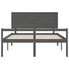 vidaXL Lit pour personne &acirc;g&eacute;e t&ecirc;te de lit gris 160x200 cm bois massif