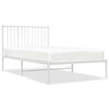 vidaXL Cadre de lit m&eacute;tal sans matelas et t&ecirc;te de lit blanc 100x190 cm
