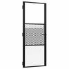 vidaXL Porte intérieure Noir 83 x 201.5 cm Verre trempé et Aluminium